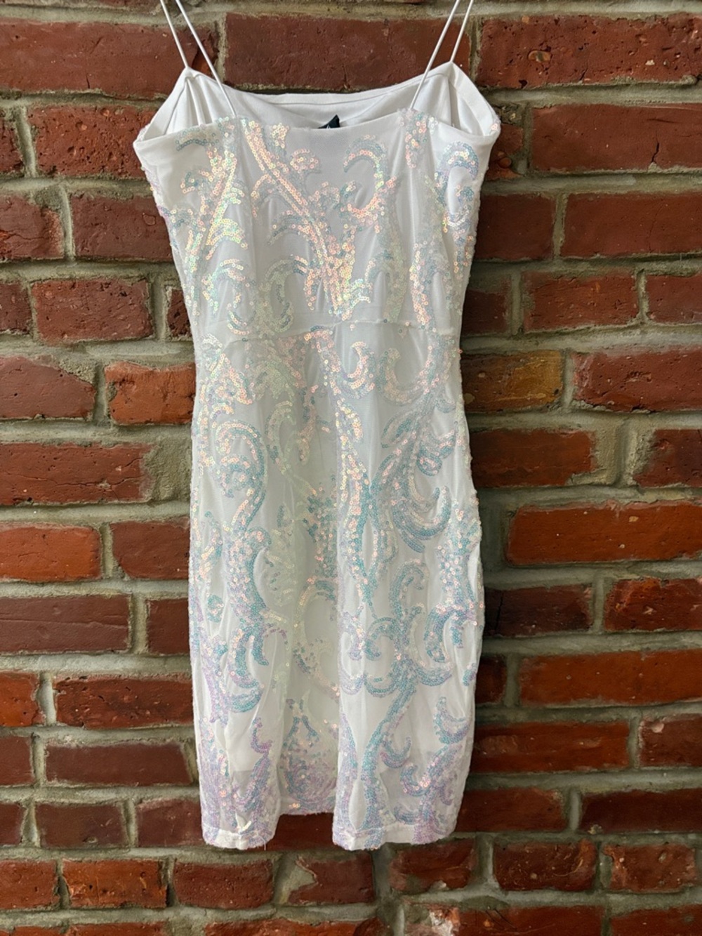 Windsor White Sequin Slip Dress with Iridescent Embellishment Size XS - Picture 4 of 6